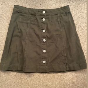 Army Green H&M A-line skirt